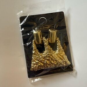 Textured Gold Drop Earrings